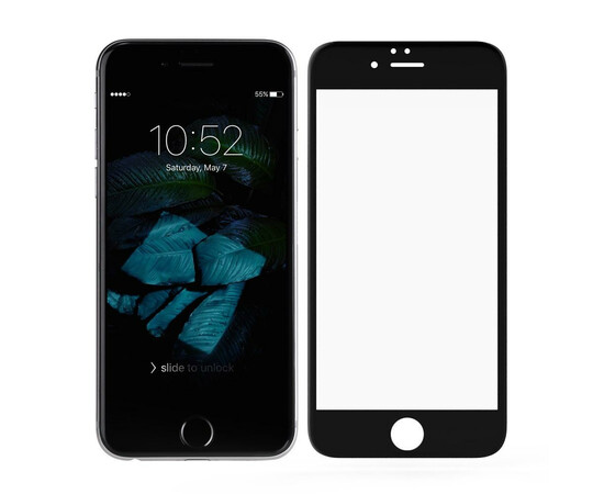 Защитное стекло Baseus 0.2mm Silk-screen глянцевое  для iPhone 8 (Black), фото 