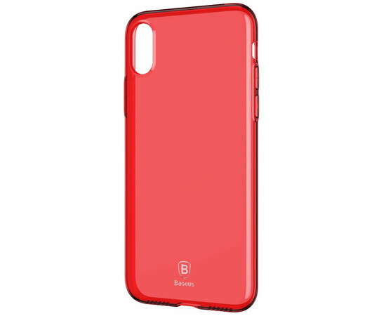 Чехол-накладка Baseus Simple Series Transparent Red для iPhone X (Transparent Red), фото 