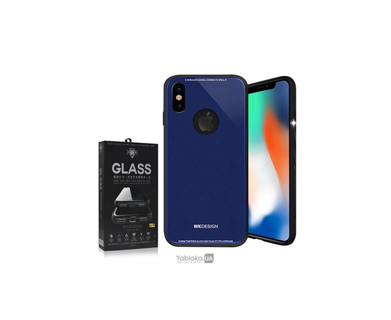 Чехол WK Azure Stone Series Glass для iPhone X (Blue), фото 