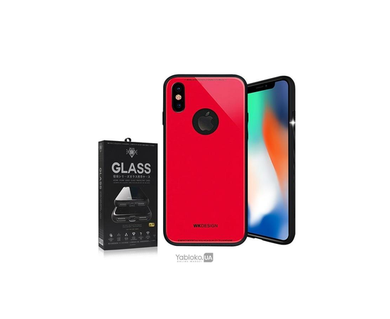 Чехол WK Azure Stone Series Glass для iPhone X (Red), фото 