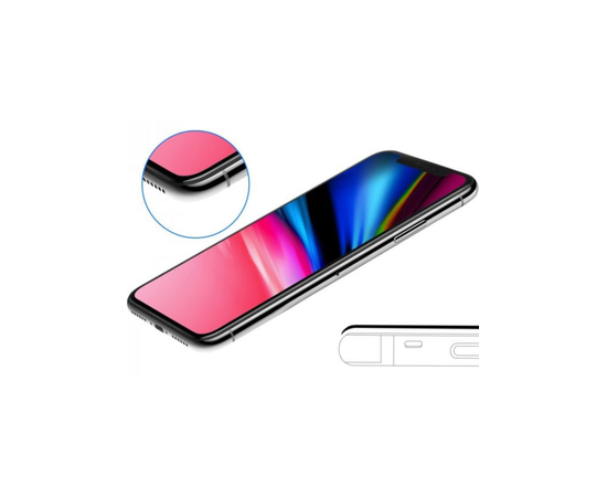 Защитное стекло 6D для телефона iPhone XS Max вид с трёх сторон