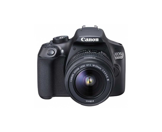 Зеркальный фотоаппарат Canon EOS 1300D kit (18-55mm) EF-S DC III вид спереди