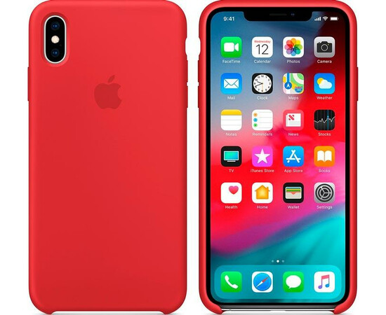 Чехол - накладка для Apple iPhone XS Max Силиконовый (Красный) вид на телефоне