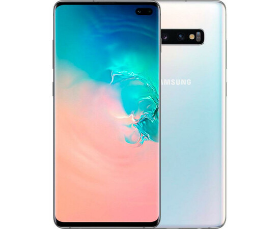 Смартфон Samsung G9750 Galaxy S10+ 8/128GB (Prism White) вид с двух сторон