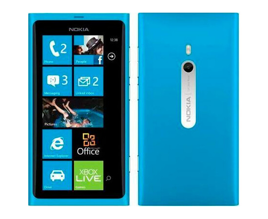 Смартфон Nokia Lumia 800 (Blue) вид с двух сторон