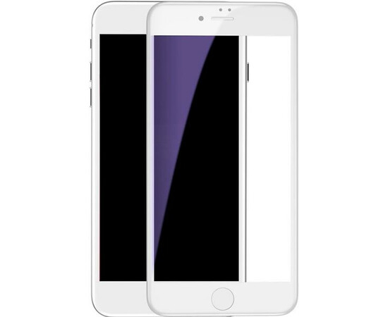 Защитное стекло Baseus 0.3mm All-screen Arc-surface Anti-bluelight белое для iPhone 7/8 вид спереди