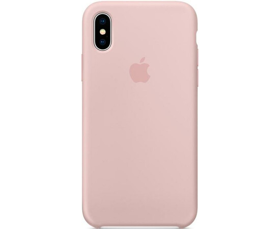 Чехол Apple Silicone Case для iPhone X (Розовый) вид на телефоне сзади