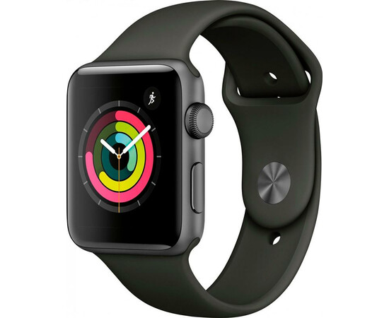 Apple Watch Series 3 GPS 38mm with Black Sport Band Space Gray (MTF02), фото 