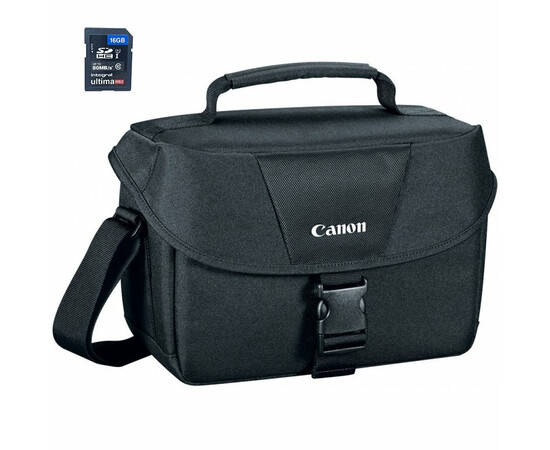 Сумка для фототехники Canon Shoulder Bag (Black) + карта памяти Integral ultima pro SDHC 16GB (80Mb/s), фото 
