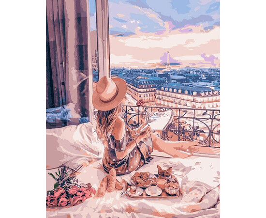  Картина за номерами "Відпочинок у Парижі" 40х50см (КНО4544), фото 