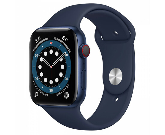 Apple Watch Series 6 GPS + Cellular 44mm Blue Aluminum Case w. Deep Navy Sport B. (M07J3)