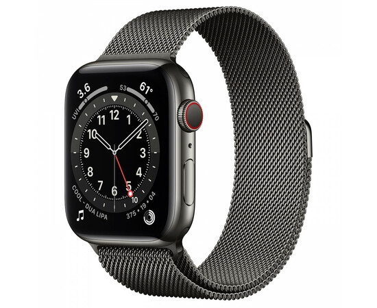 Apple Watch Series 6 GPS + Cellular 44mm Graphite Stainless Steel Case w. Graphite Milanese L. (M07R3)