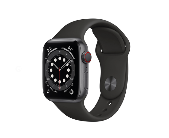 Apple Watch Series 6 GPS + Cellular 40mm Space Gray Aluminum Case w. Black Sport B. (M02Q3)мммм
