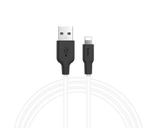 HOCO X21 Plus Silicone Lightning to USB (2.4A) (2M) White