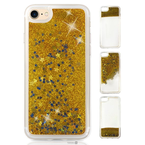 TPU чехол Liquid stars для Apple iPhone 6/6s Plus (Blue/Gold), фото 