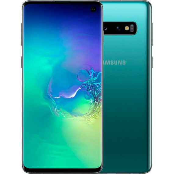 Смартфон Samsung G9730 Galaxy S10 8/128GB (Prism Green) вид с двух сторон