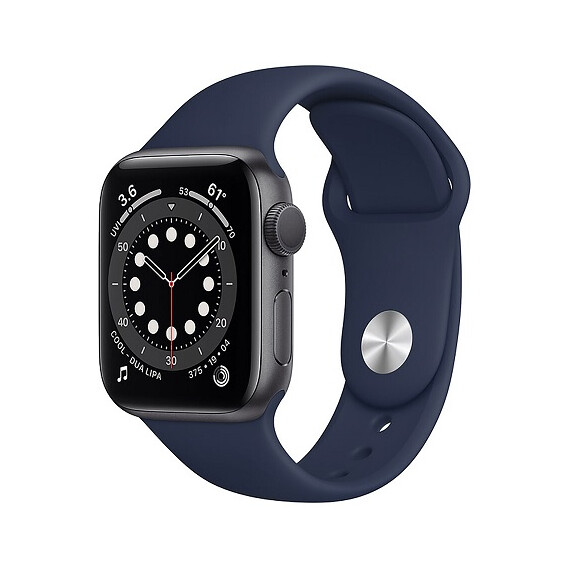 Apple Watch Series 6 GPS 40mm Space Gray Aluminum Case w. Deep Navy Sport B. (MG1A3)