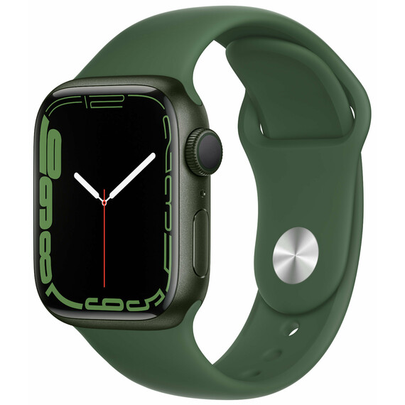 Apple_Watch Series 7 GPS + Cellular 45mm Green Aluminum Case with Clover Sport Band (MKJ93)